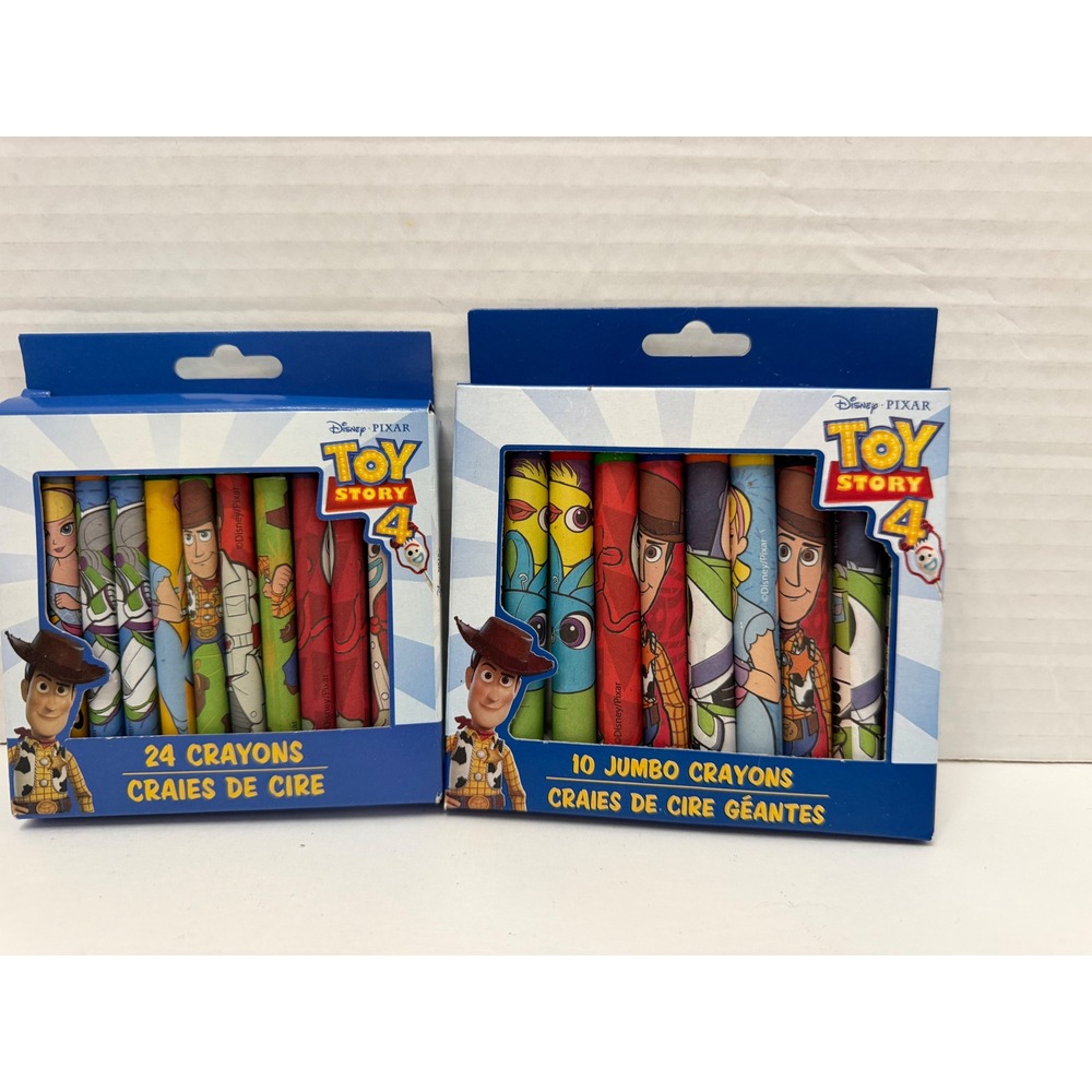 Disney Pixar Toy Story 4 Crayon Set 24 Count and 10 Count Jumbo Non-Toxic
